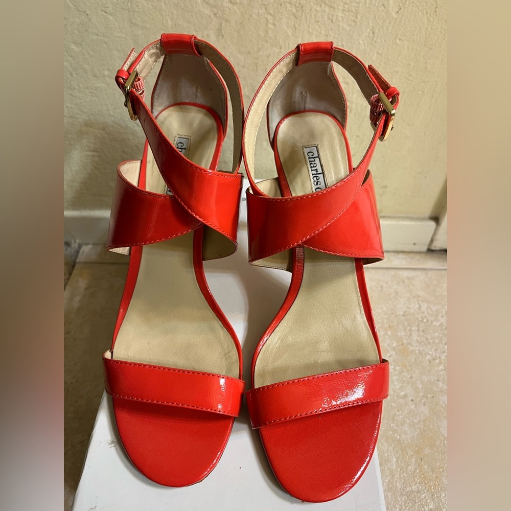 Charles David, Coral Strappy Heels, Size 8